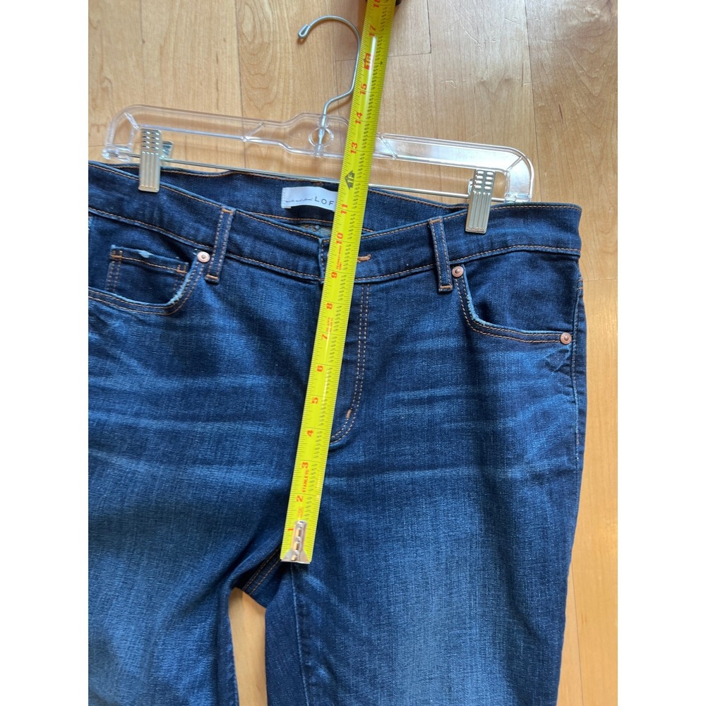 LOFT Jeans Women 12/31 Blue Modern Skinny Dark Wash Stretch Denim Distressed - Picture 10 of 10